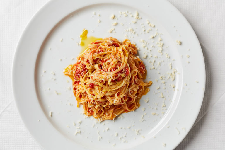 Tagliarini with slow-cooked tomato sauce