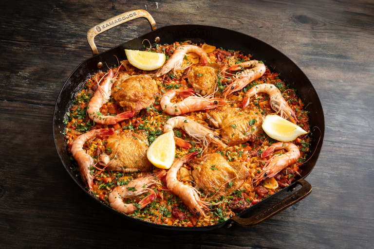 Chicken and chorizo paella