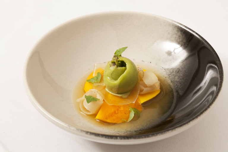 Mango and pineapple soup