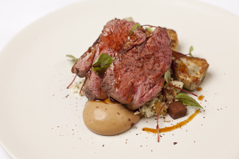 Welsh Lamb with cauliflower, chocolate and raisin 
