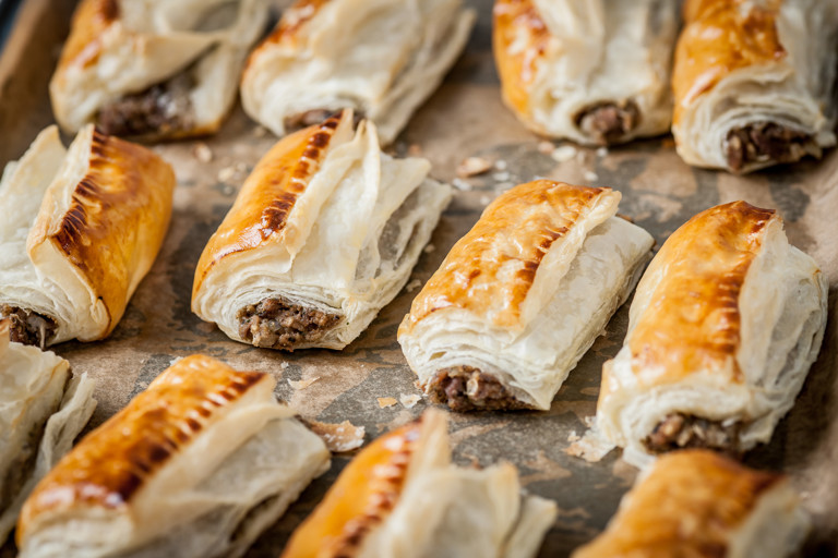 Turkey and stuffing sausage rolls