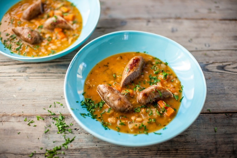 Sausage and baked bean casserole