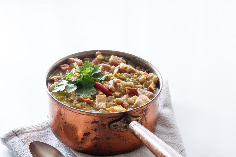 Gammon and white bean stew