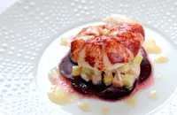 Butter poached Isle of Wight lobster with garden beetroot and Russian salad