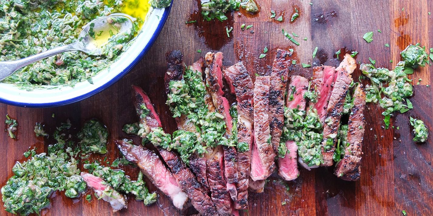 BBQ Steak Recipe with Watercress Salsa Verde - Great British Chefs