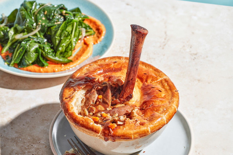 Lamb shank fatteh