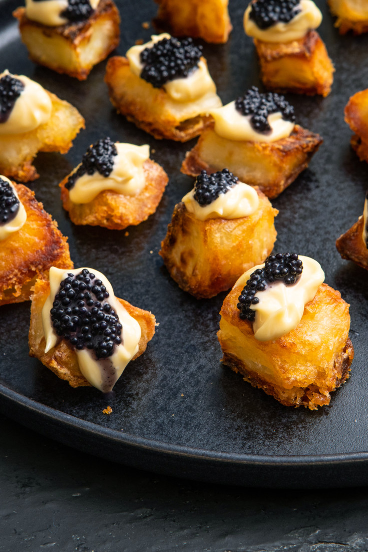 Roast Potatoes with White Miso Mayonnaise and Caviar Recipe Great