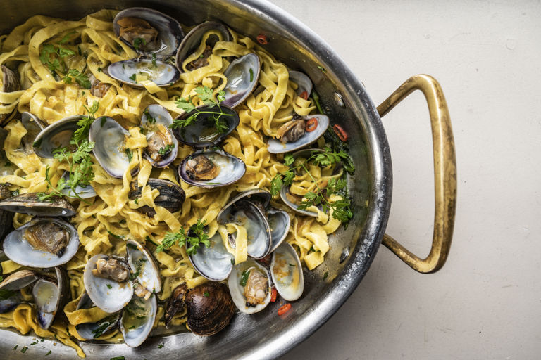 Scialatielli with clams, bottarga and Amalfi lemon