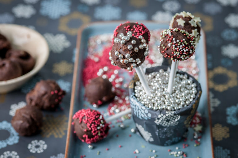 Chocolate truffle lollipops