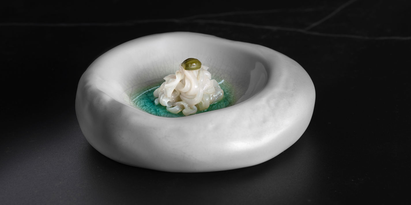 Calamar Kru con Salsa de Mantequilla (buttered raw squid with lime) - Great British Chefs