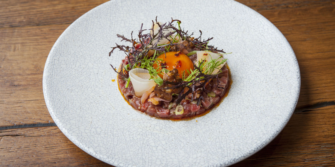 Beef Tartare Recipe with Soy-Glazed Egg Yolk - Great British Chefs