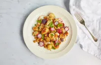 Honey roasted radishes with chickpeas and herbs