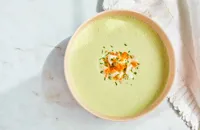 Chilled cucumber and lovage soup