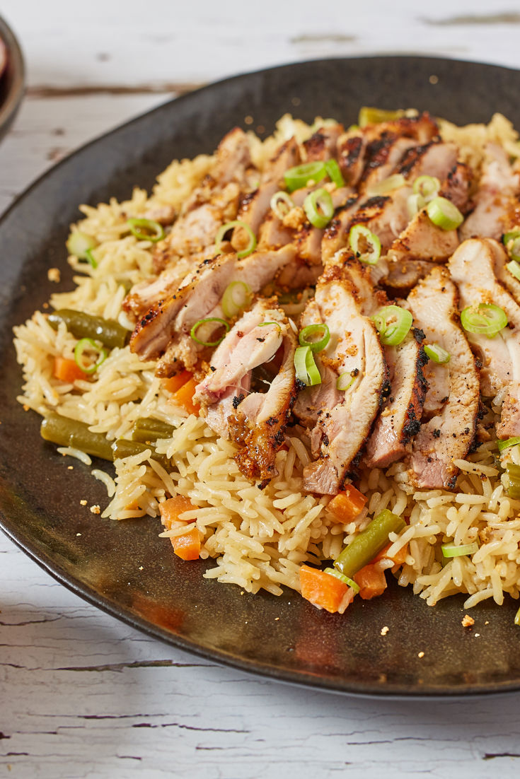 Coconut Rice with Grilled Chicken Suya Recipe - Great British Chefs