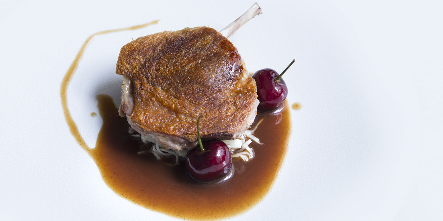 Sous Vide Duck Leg Recipe with Cherries - Great British Chefs