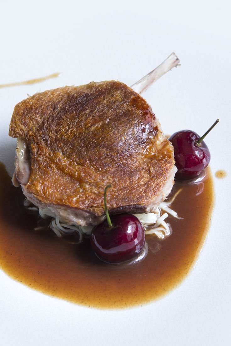 Sous Vide Duck Leg Recipe with Cherries Great British Chefs