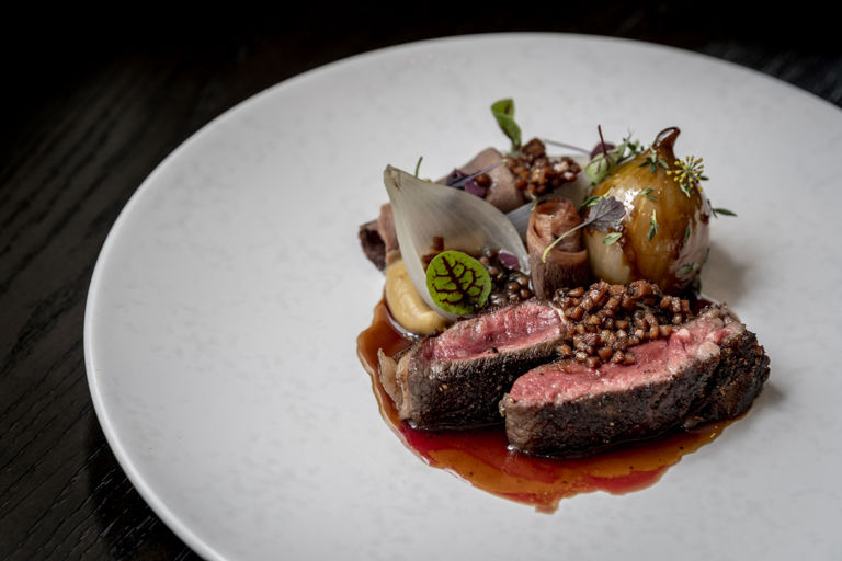 Wagyu beef with onions and ox tongue