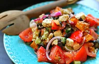 Sweet Greek Salad with Spiced Feta recipe