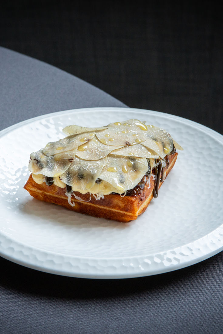 Lorna McNee's Mincemeat Waffle with Cheese Fondue Recipe Great