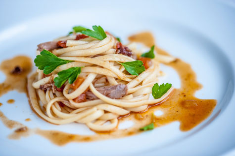 Pappardelle pasta on the hare