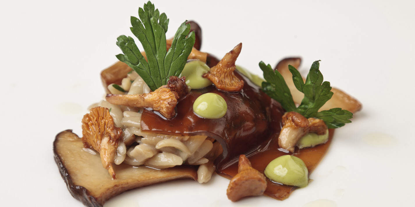 Mushroom Orzo with Soy Sauce Jelly Recipe Great British Chefs