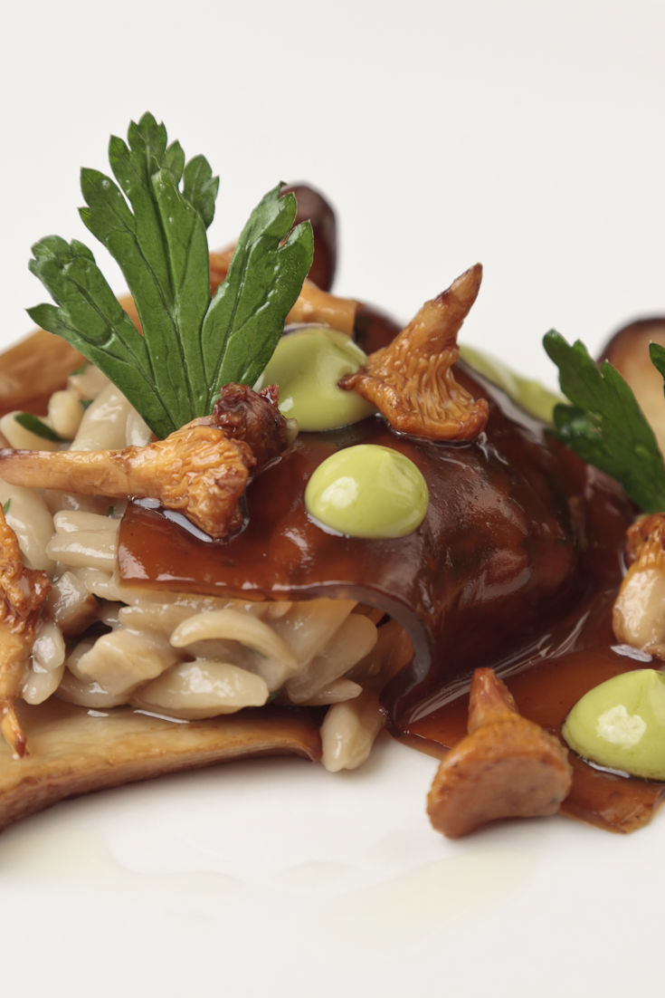 Mushroom Orzo with Soy Sauce Jelly Recipe Great British Chefs