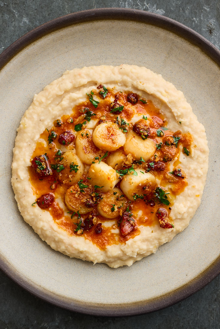 Puree Cod Fish Patagonian Scallops With 'Nduja Butter And Cannellini Bean Purée Recipe