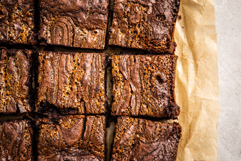 Chocolate and Salted Rum Caramel Brownies Recipe - Great British Chefs