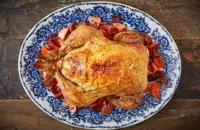 Roast capon with stuffing