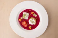 Healthy gazpacho with fermented vegetables