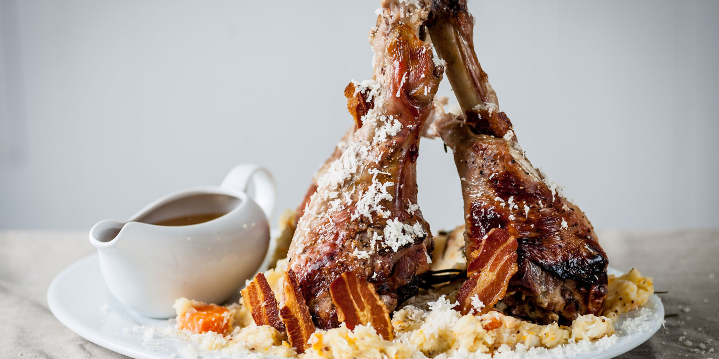 Roasted Turkey Leg Recipe With Root Vegetable Mash - Great British Chefs