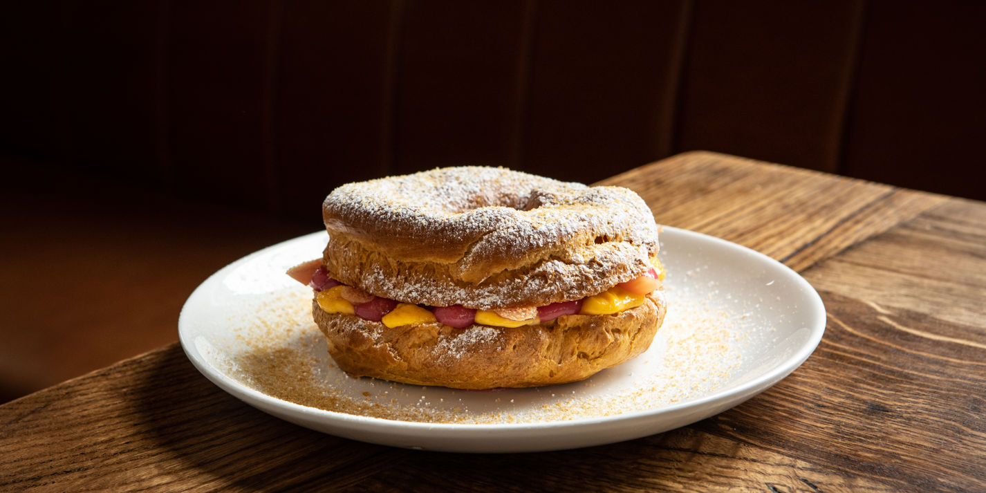 Rhubarb and Custard Paris-Brest Recipe - Great British Chefs