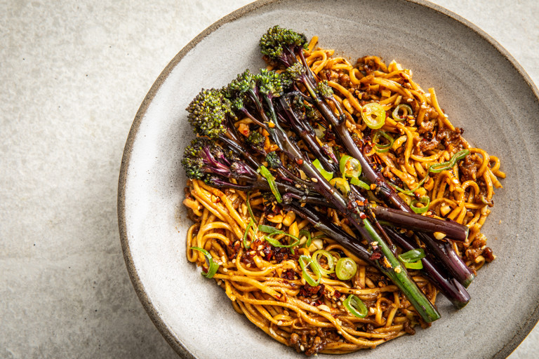 Tenderstem® Purple Broccoli 'dan dan' noodles
