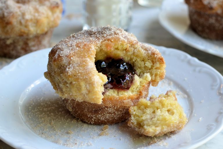 Lower calorie baked jam doughnuts