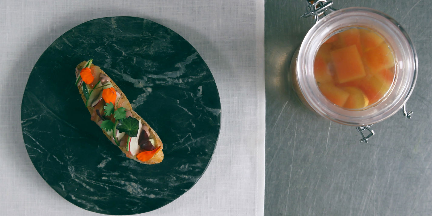 Chicken Liver Parfait with Pickled Watermelon Rind Recipe - Great British Chefs-image