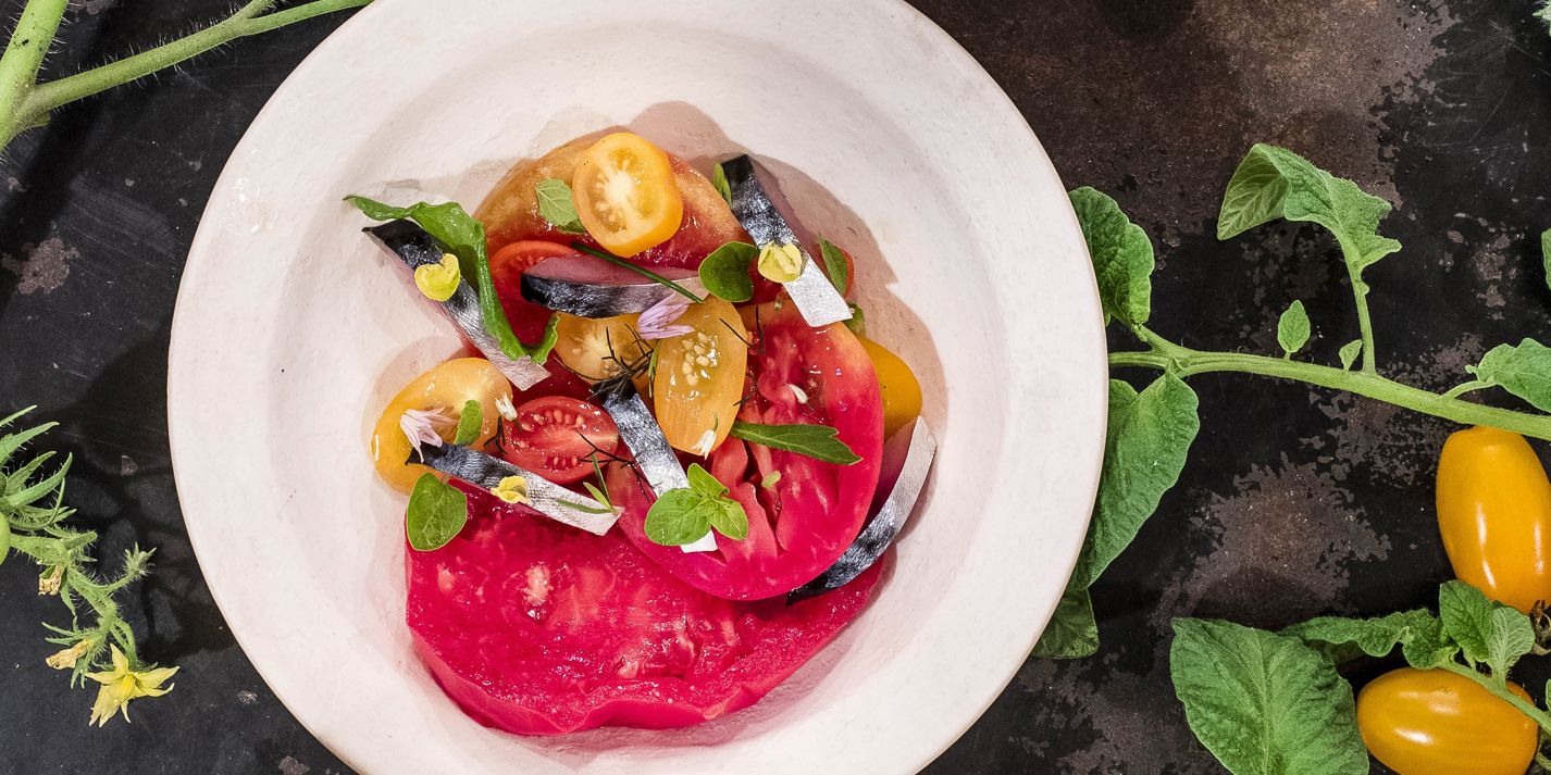 Heritage Tomato Salad Recipe with Cured Sardines - Great British Chefs