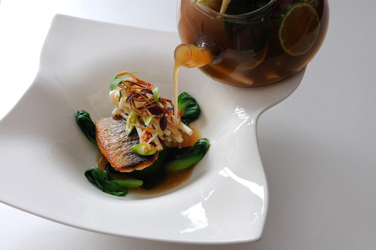 Bream with galangal broth