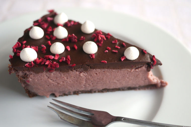 Double chocolate raspberry tart