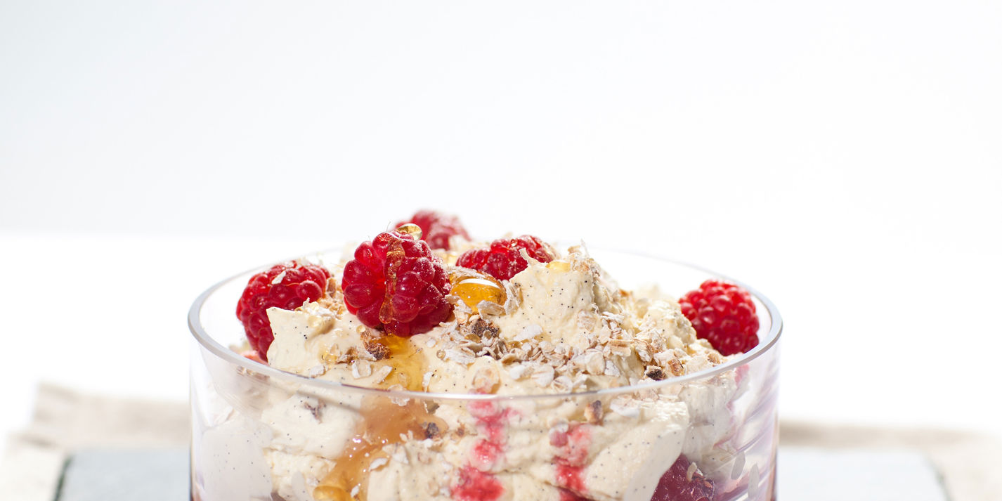 Channel Island raspberry and cream cranachan