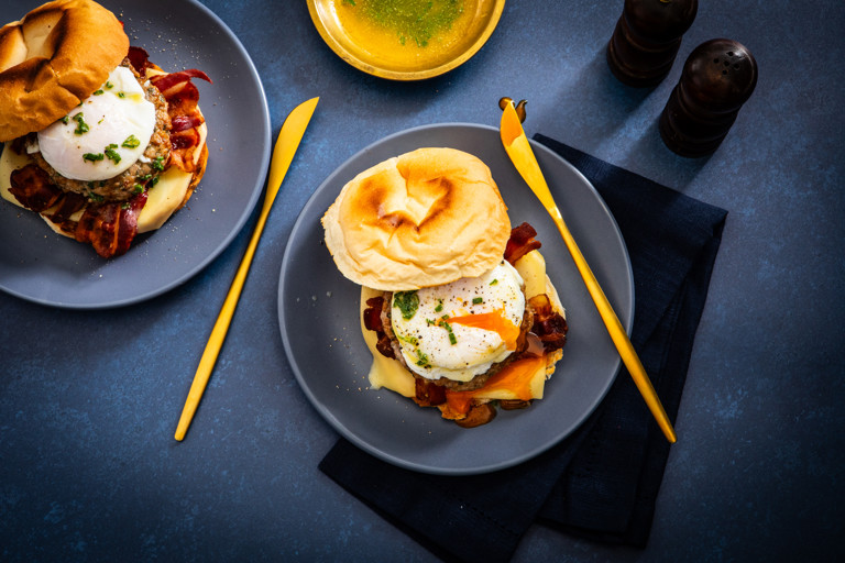 Sausage, egg and cheese breakfast sandwich