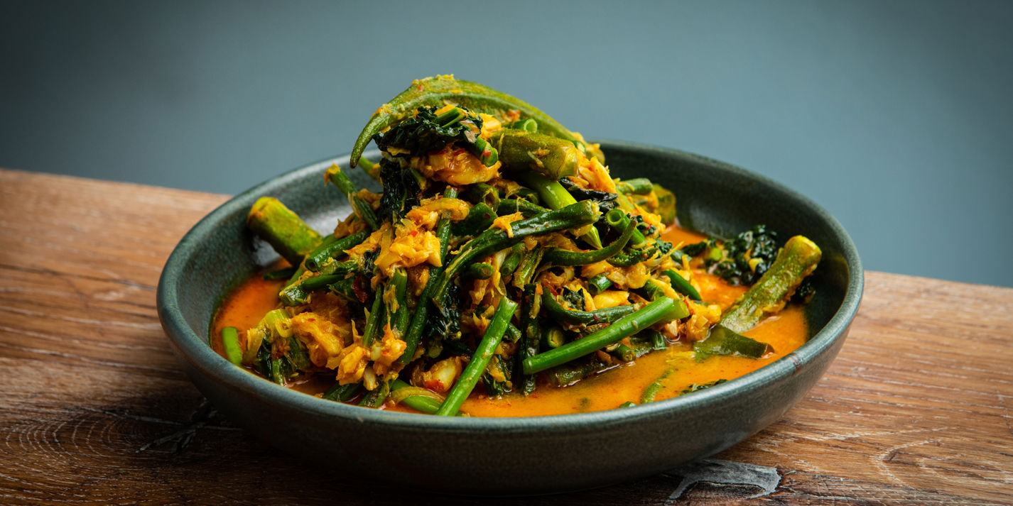 Sayur Lemak with Masin Ikan (Vegetables Cooked in Coconut Milk with