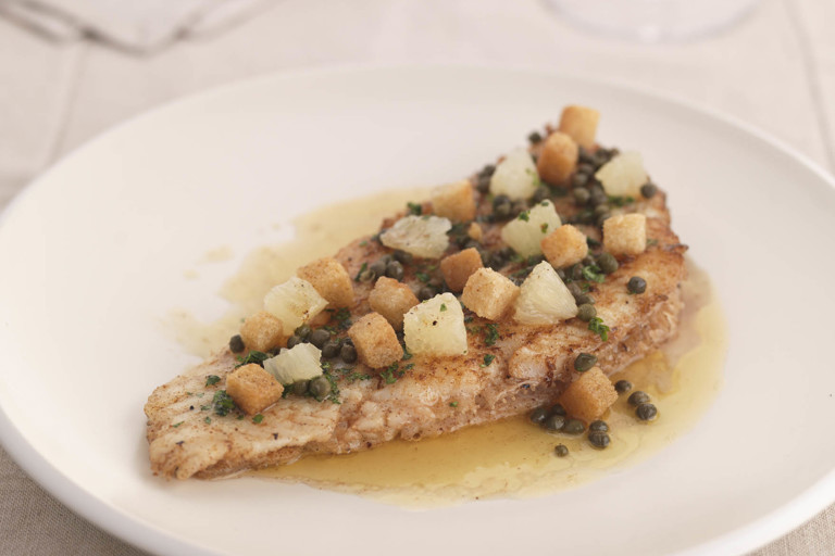 Lemon sole grenobloise