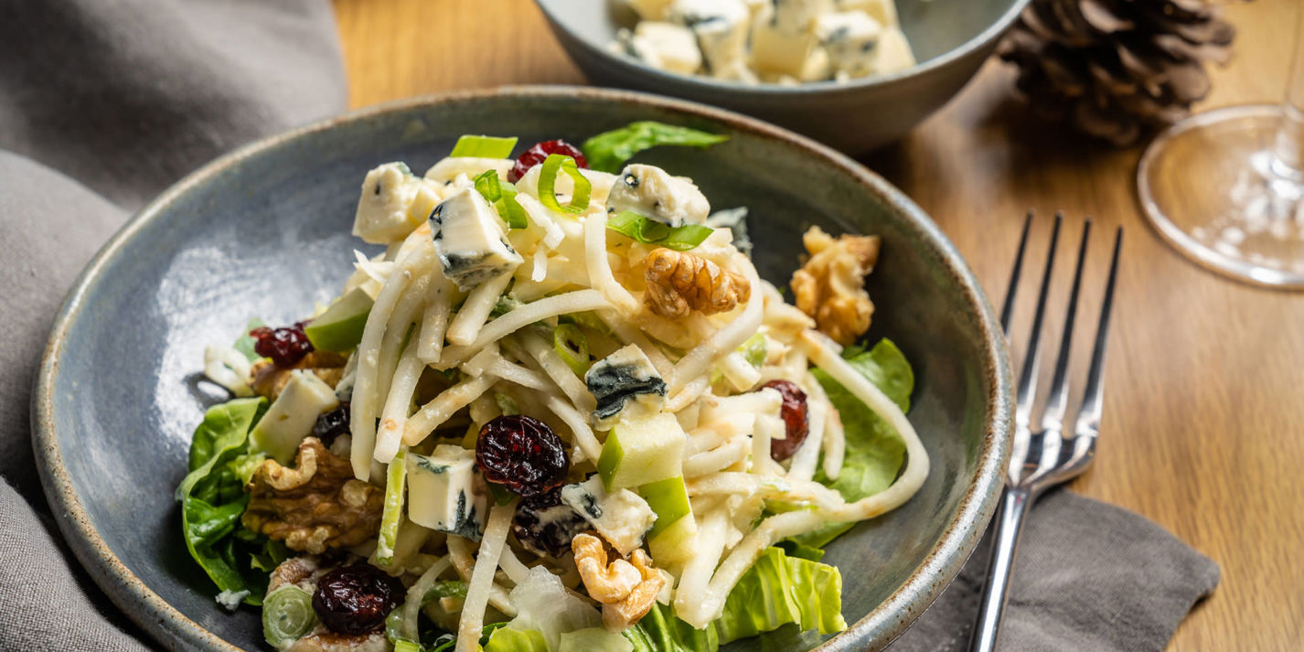 Celeriac and Apple Salad with Saint Agur Dressing - Great British Chefs