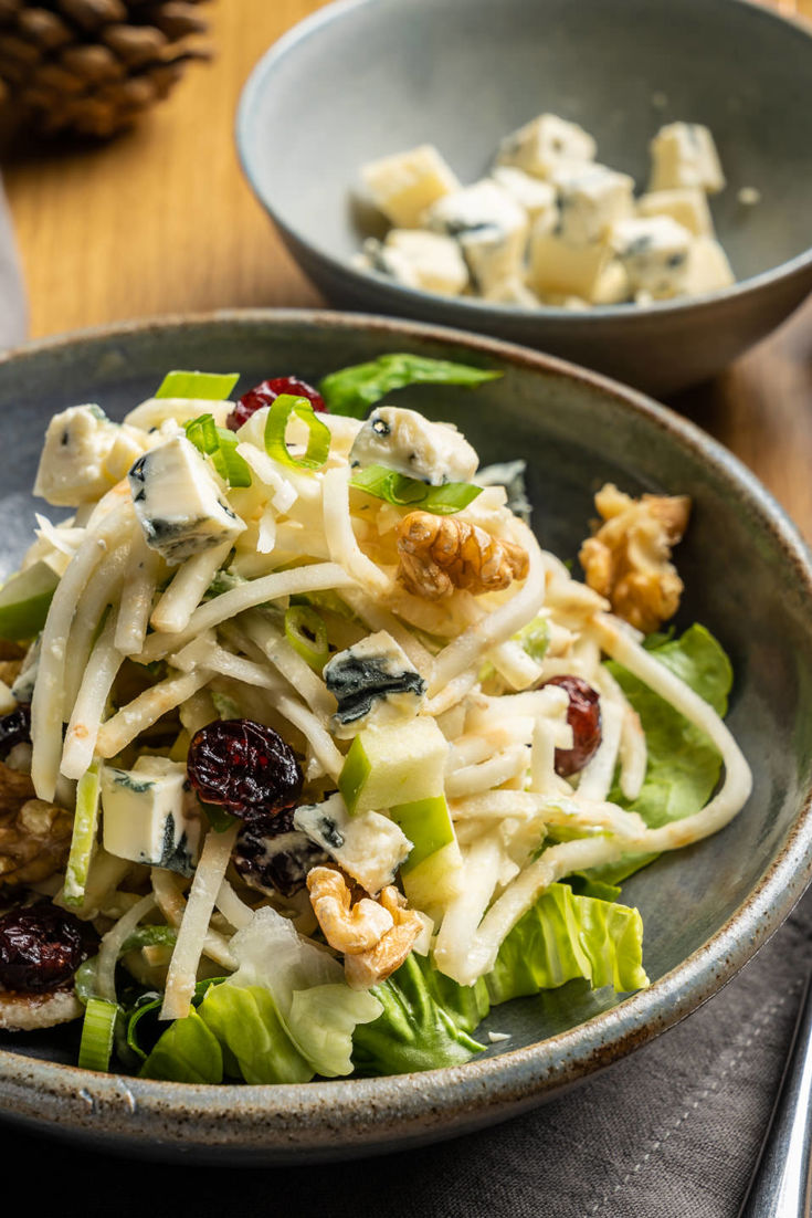 Celeriac and Apple Salad with Saint Agur Dressing Great British Chefs