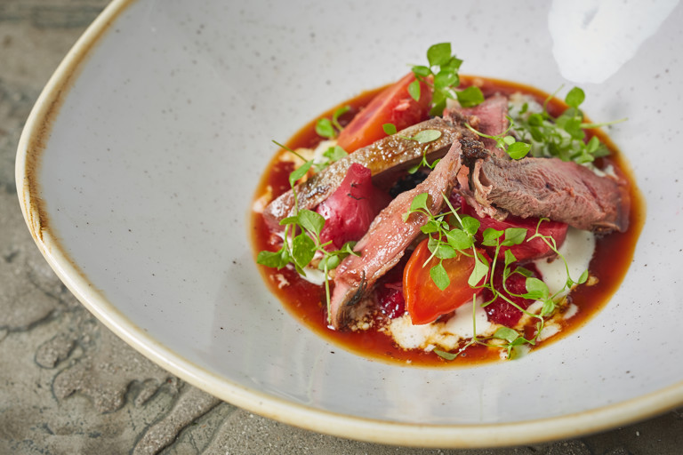 Pigeon with Beetroot, Berries and Buttermilk Recipe - Great British Chefs