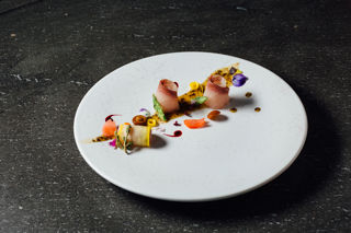 Hamachi usuzukuri – yellowfin sashimi with truffle and pepper sauce