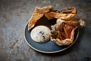 A picture from a recipe of crispy salmon skins