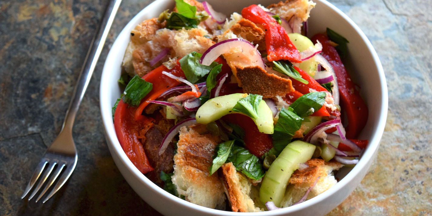 Panzanella Recipe with Roasted Red Pepper - Great British Chefs-image