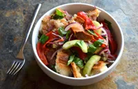 Roasted red pepper panzanella