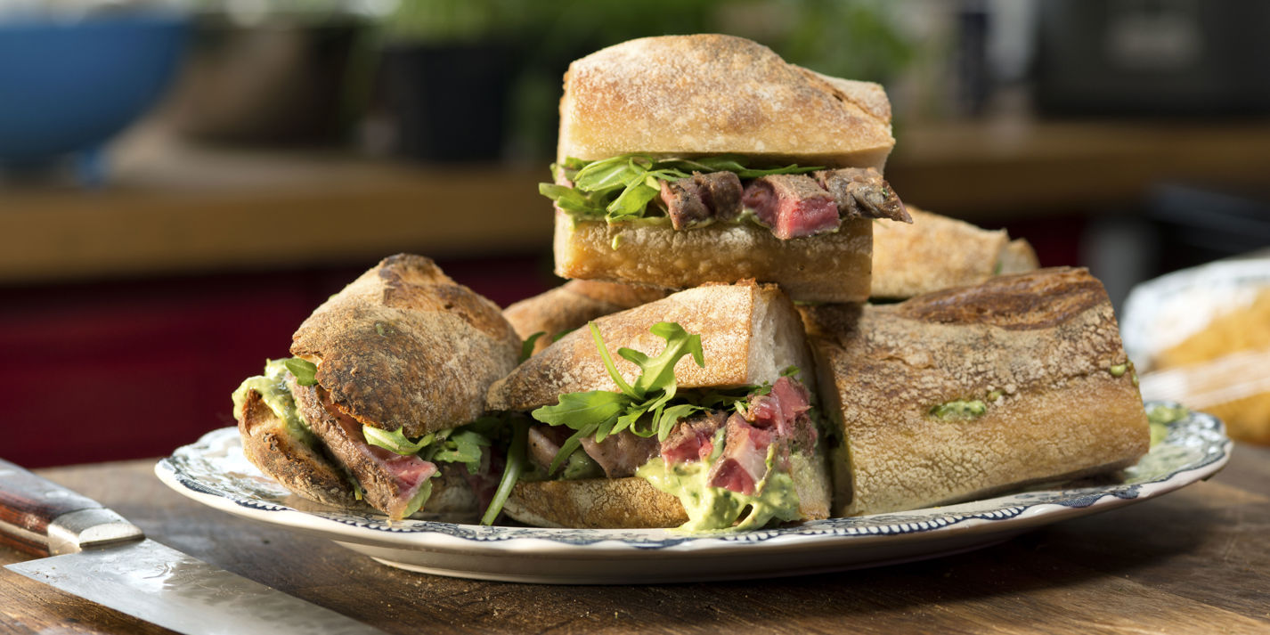 Steak Sandwich Recipe with Green Goddess Dressing - Great British Chefs